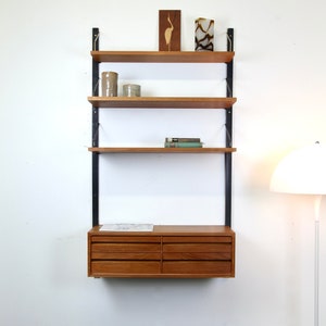 Poul Cadovius Royal System | floating wall unit | Teak shelving unit | Cado | String shelf | Danish Wall unit | midcentury shelving system