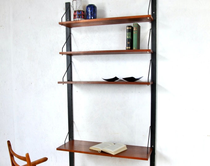 Danish Teak Wall Shelf Teak Wall Unit Cado Cadovius Wall Etsy