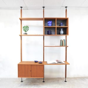 freestanding 2-bay Cado shelving system | by Poul Cadovius | Danish Design | midcentury | 1960s | teak | modular shelving system
