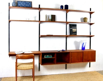 CUSTOMIZE your Teak Kai Kristiansen Wall Unit | 3 bay shelving system | modular wall shelf | midcentury | danish design | wall shelf