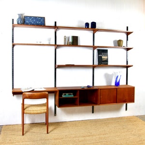 CUSTOMIZE your Teak Kai Kristiansen Wall Unit | 3 bay shelving system | modular wall shelf | midcentury | danish design | wall shelf