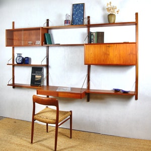 CUSTOMIZE your Poul Cadovius Royal System | Modular Shelving System Danish Design Teak modular shelf | midcentury modern teak wall unit