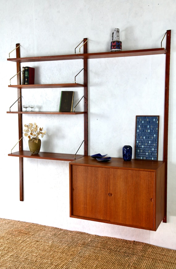 Vintage teak shelving unit discount