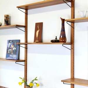 Danish Teak 3 Bay Wall Unit Cado shelving system vintage wall shelf midcentury shelf modular danish design wall shelf 1960 image 5