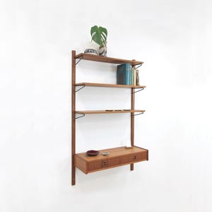 Minimalistic 1-bay teak wall unit | PS System | Danish Design | shelving system | midcentury | 1960s
