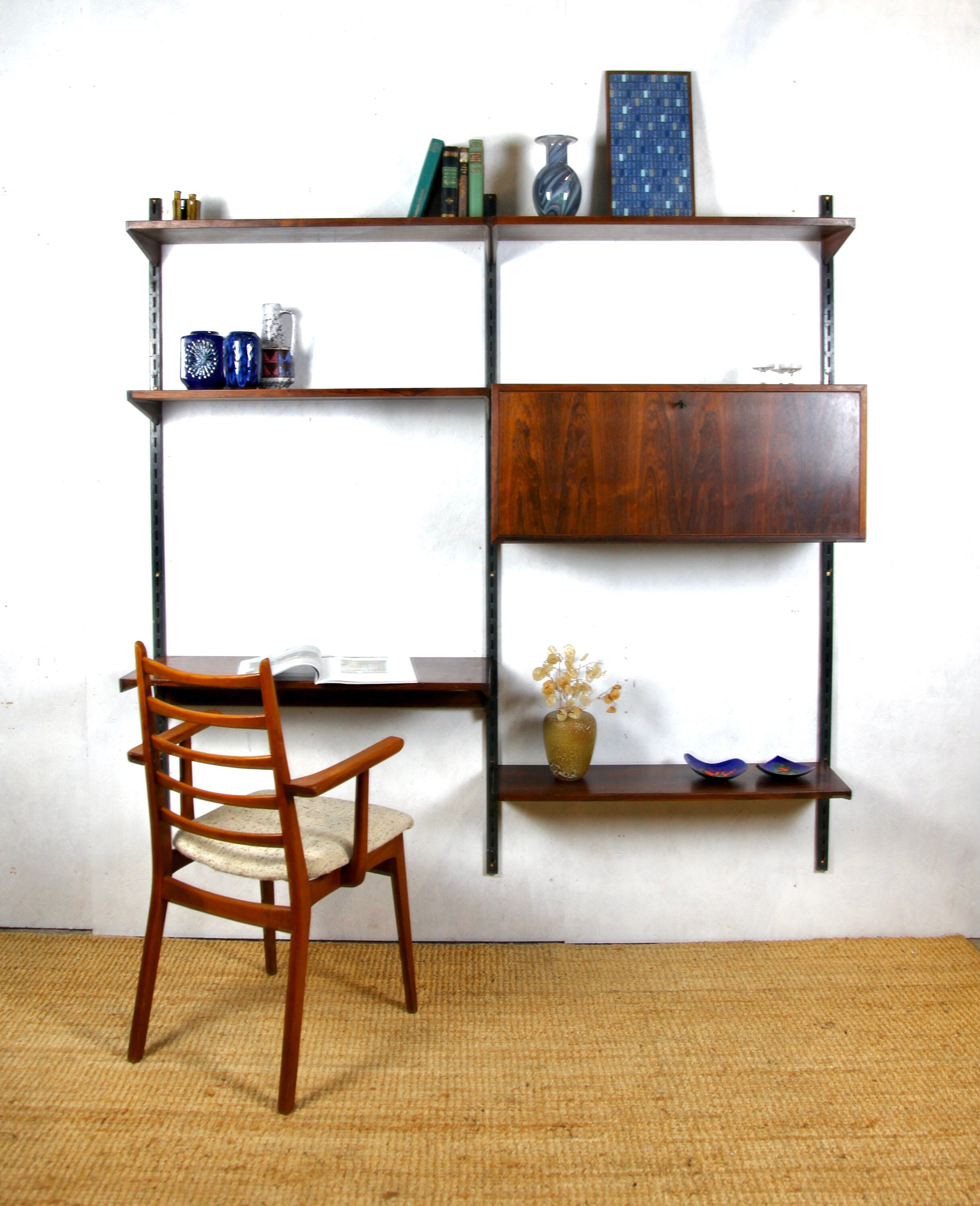 wonderful 2 Bay Wall Unit | Kai Kristiansen rosewood | FM Furniture wall shelf | midcentury | Danish Design | vintage | teak | shelving unit