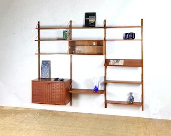 Rare 3-Bay Teak Cadovius Wall Unit Royal System | Cado | modular wall shelf | 1960 | midcentury danish design |shelving system |shelf system