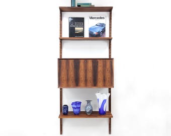 Rosewood Cado 1-bay wandkast | van Poul Cadovius | plankensysteem | Deens design | midden van de vorige eeuw | jaren 60 | modulair plankensysteem