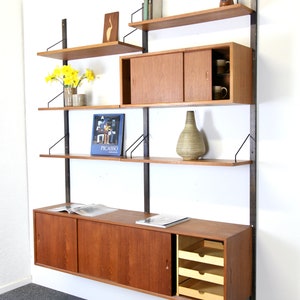 rare Poul Cadovius Wall Unit 2 bay | Royal System | Cado Teak | modular wall shelf | mid century Danish design | sideboard 1960 | etagere