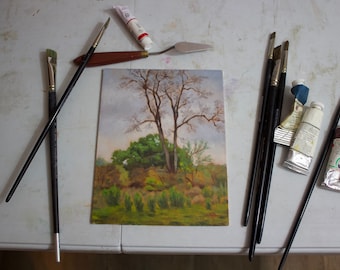 Dipinto ad olio ORIGINALE: alberi di Salado