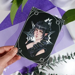 Magische Shadowheart-ansichtkaart - Kunstwerk met het prachtige Shadowheart - ook met sticker - Fan-made merchandise