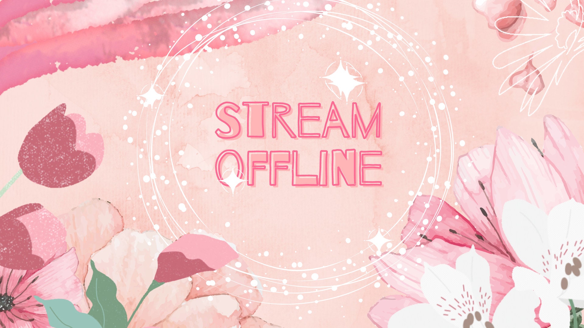 Animated Pink Flowers Twitch Banner Animated Twitch Etsy Uk