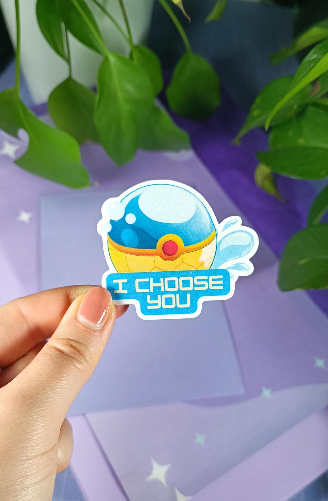 Water Pokeball Retro Squirtle Sticker I Choose You Squirtle Inspired ...