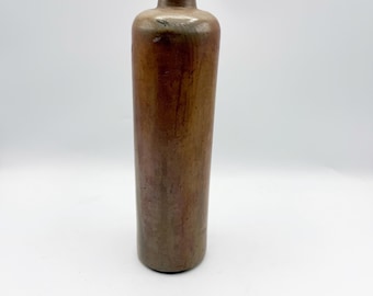 Vintage Salt Glazed Stoneware Pottery 0.7L Bottle Vase Decor Primitive German Dutch Gin Wine