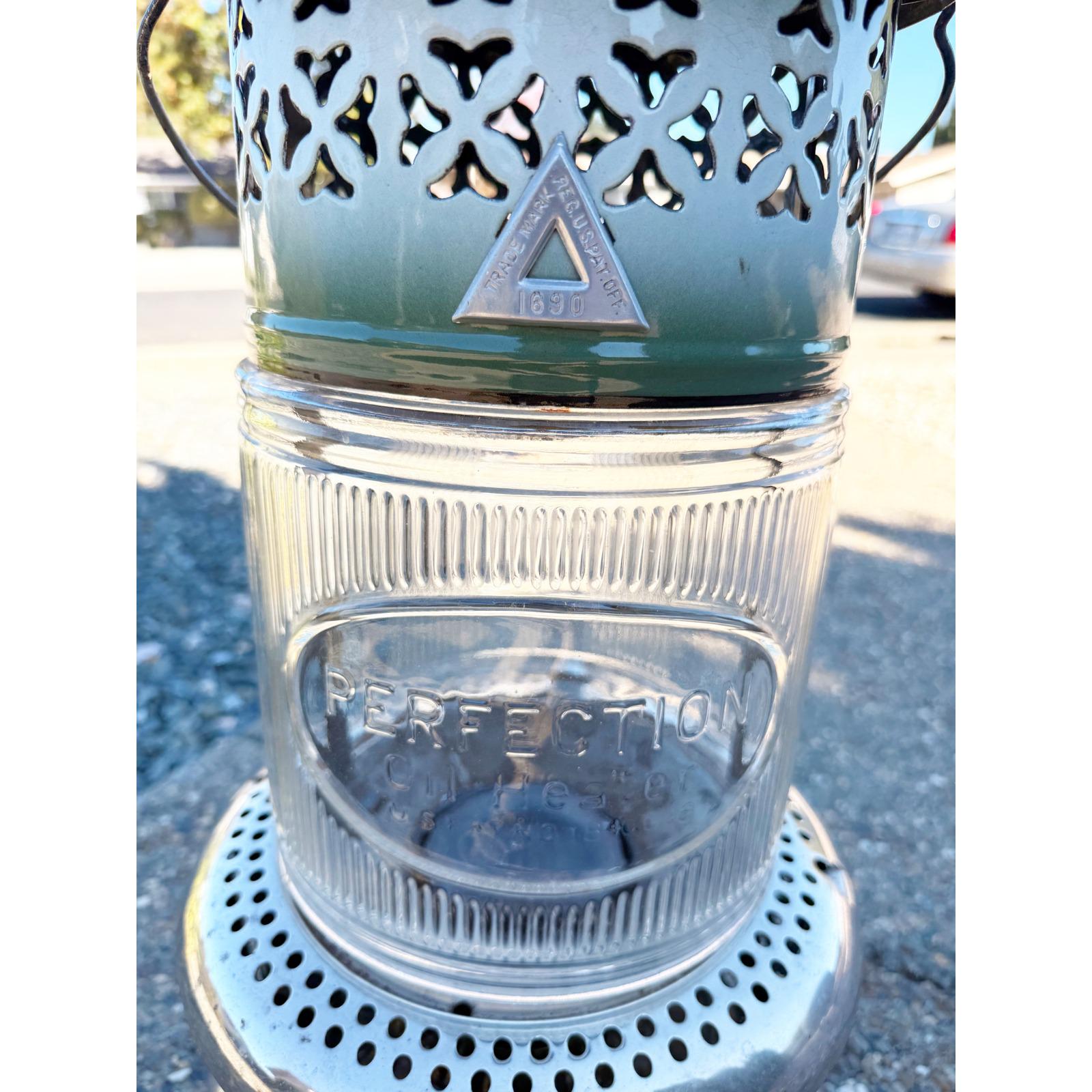 Chauffage D’appoint Vintage Au Kérosène Perfection - Verre Et Noir - Années Anciennes