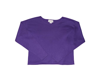 Vtg Mix-It Small Purple Long Sleeve Scoop Neck Drop Shoulder Jersey Top 90's