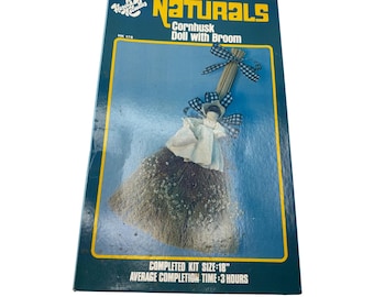 New Hazel Kaboodles Naturals Cornhusk Doll Broom Craft Kit HK 178 Vintage 18in
