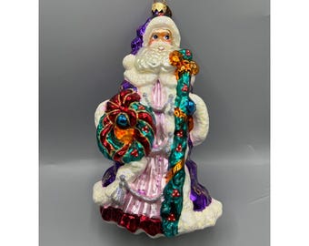 Christopher Radko Yorkshire Nicholas Santa Purple Glass Ornament 00-390-0 NIB