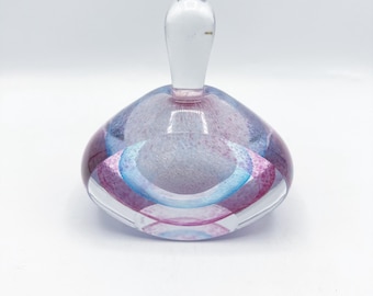 Vintage Perfume Murano Abstract Art Glass Bottle Pink Purple And Blue Color Handmade Signed Mother’s Day Gift Rare