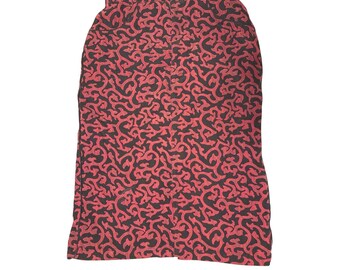 In-Wear Kirsten Teisner Vintage Red Black Corduroy Pencil Skirt 10 goth punk 27"