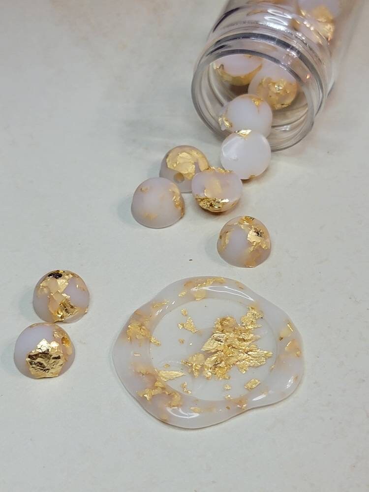 XL Vellum Gold Leaf - Large Sealing Wax Beads, Silver Leaf, Rose Gold…