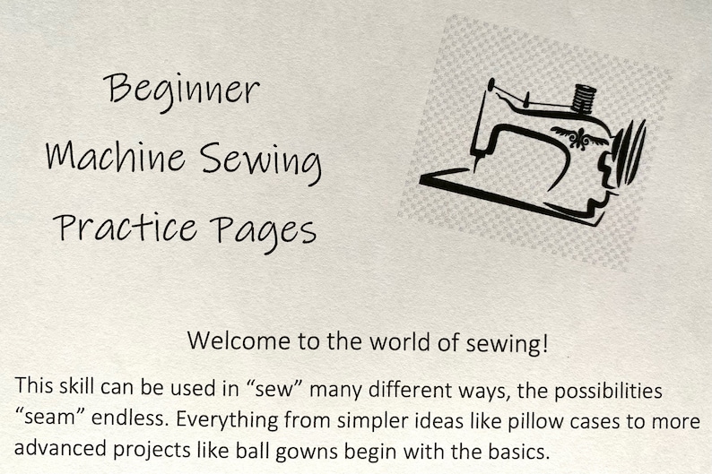 Beginner Sewing Machine Practice Pages Etsy