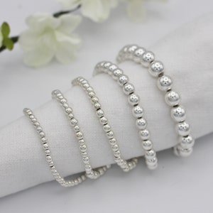 Layered Silver Plated Hematite Bracelet set, Hand stamped pendant, custom initial charm, Crystal Healing Bracelet, Gemstone Jewelry