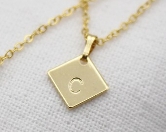 Initial Necklace - Gold Letter Pendant Necklace - Personalized Monogram Charm Necklace - Gift for Mom - Family Initials - Children's Initial
