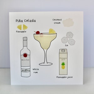 Carta da cocktail Pina Colada