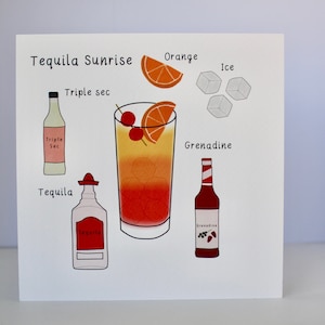 Tequila Sunrise Cocktail Card