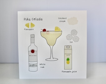 Pina Colada Cocktail Card