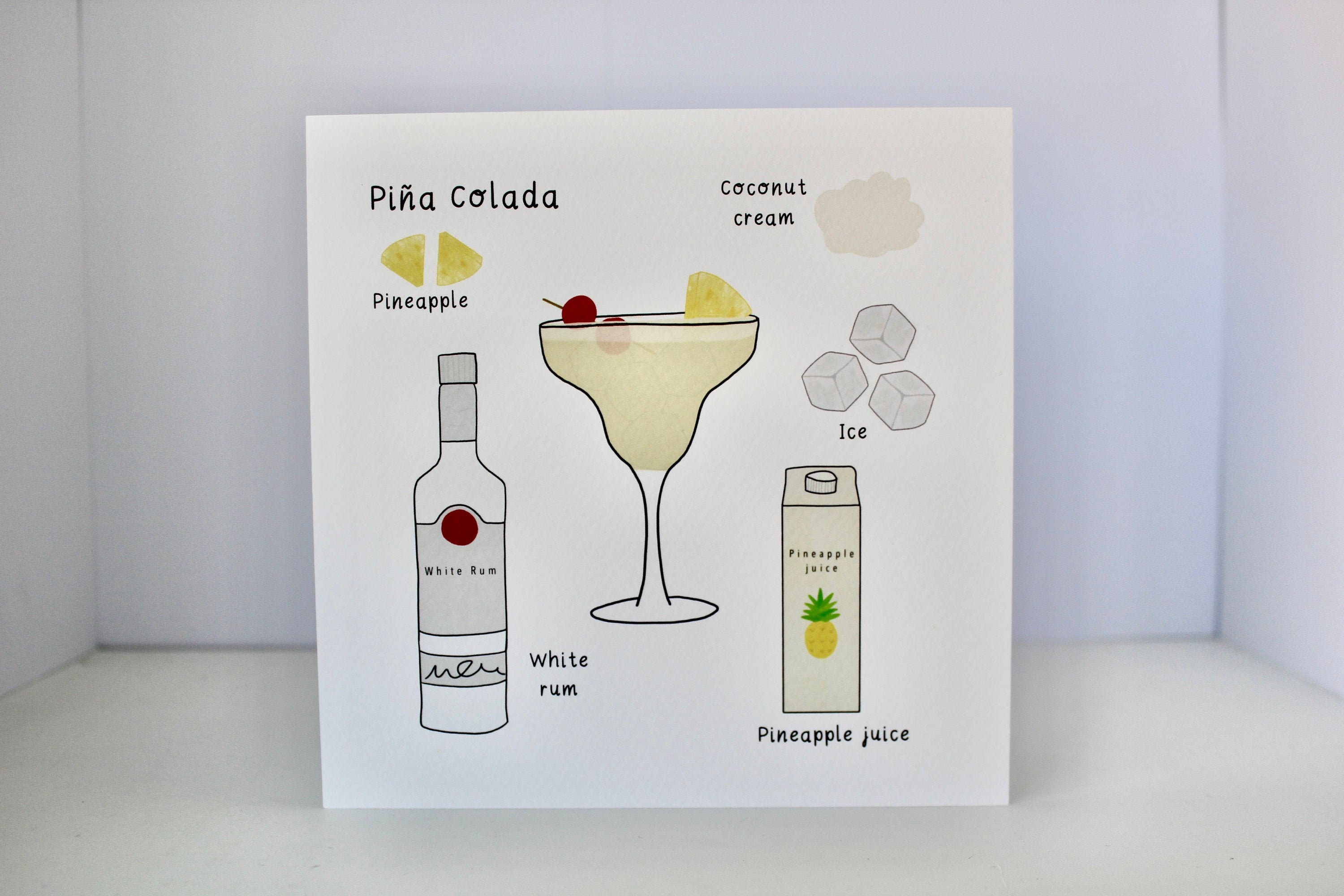 Pina Colada Cocktail-Karte | Etsy Pina Colada Cocktail-Karte | Etsy