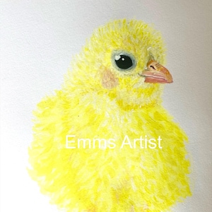 Cute Yellow Chick Printable Art – A4 Digital Download | Baby Animal Nursery Wall Decor | Emms Artist Farm Animal Illustration