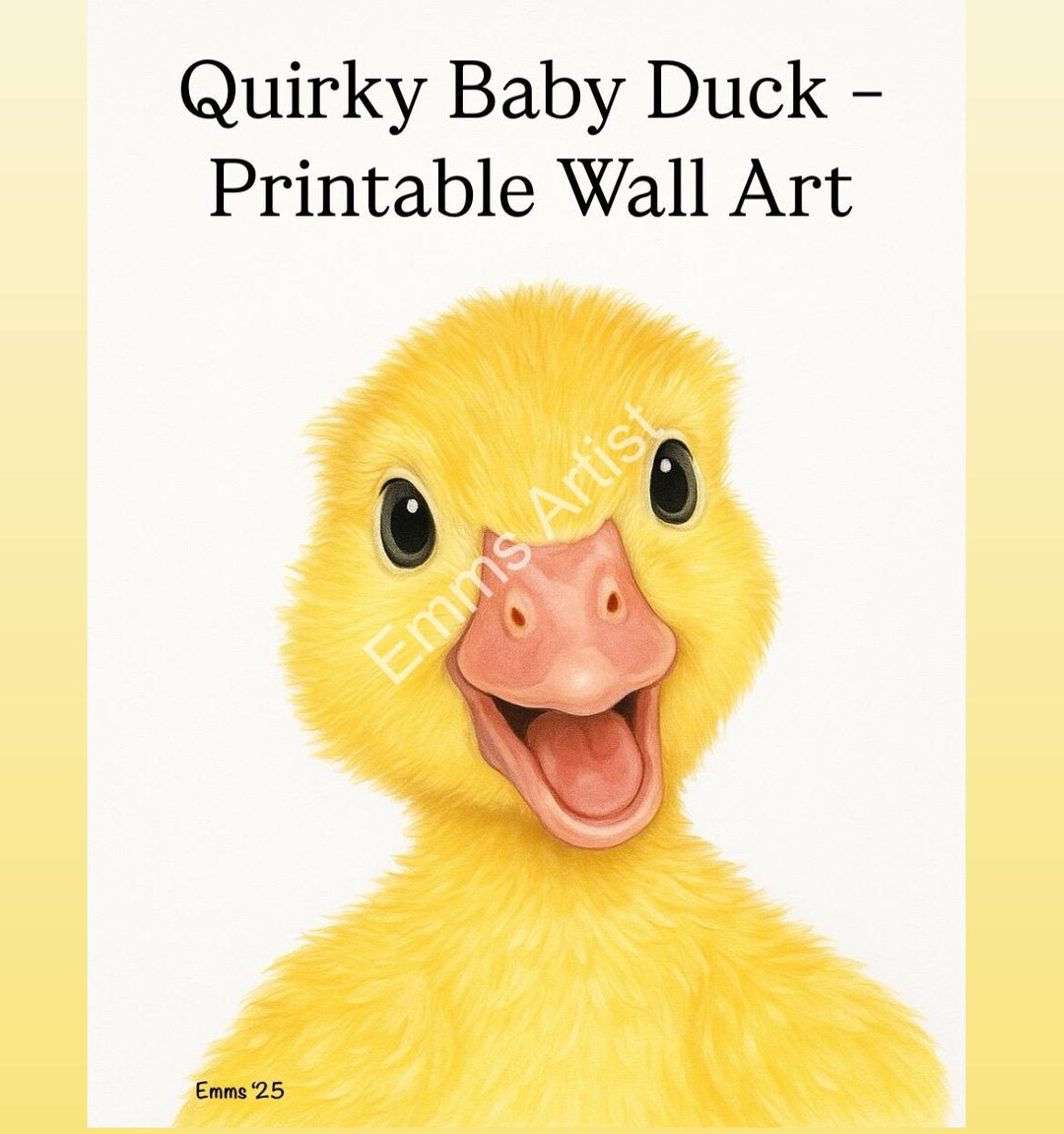 Adorable Baby Duck Printable Wall Art – Funny Yellow Duckling Nursery ...