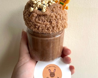 Nube de leche y caramelo, slime de nube marrón