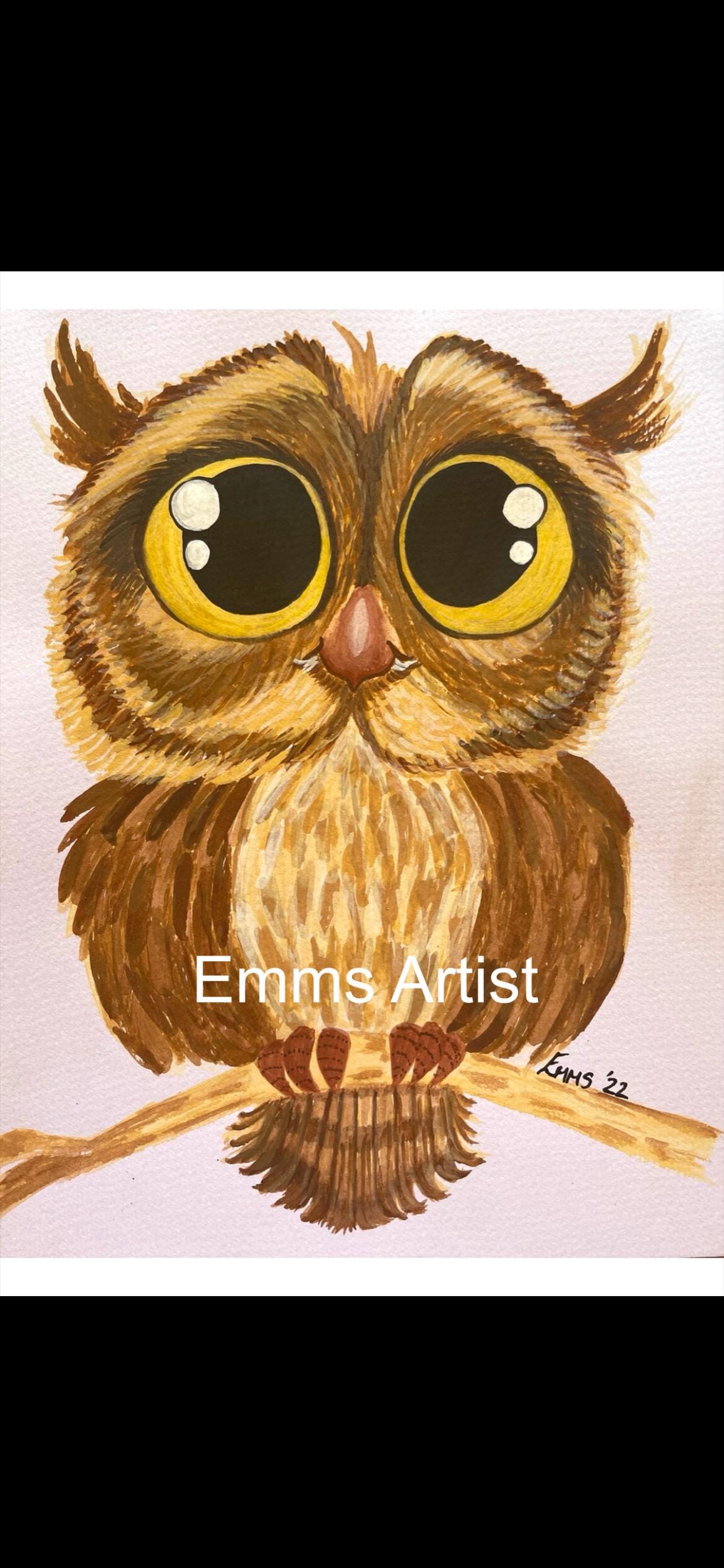 Owl Printable Wall Art – A4 Digital Download | Woodland Nursery Decor | Emms Artist Whimsical 