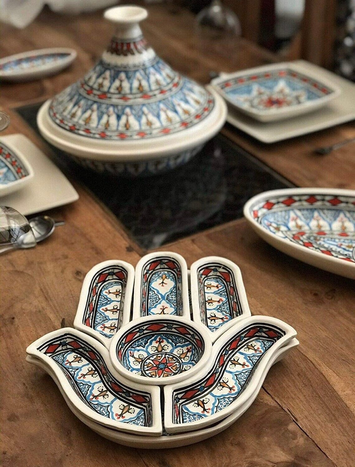 Tunisian Delightful Dining. Lg Tagine Cooking Pot. Rainbow Etsy.de