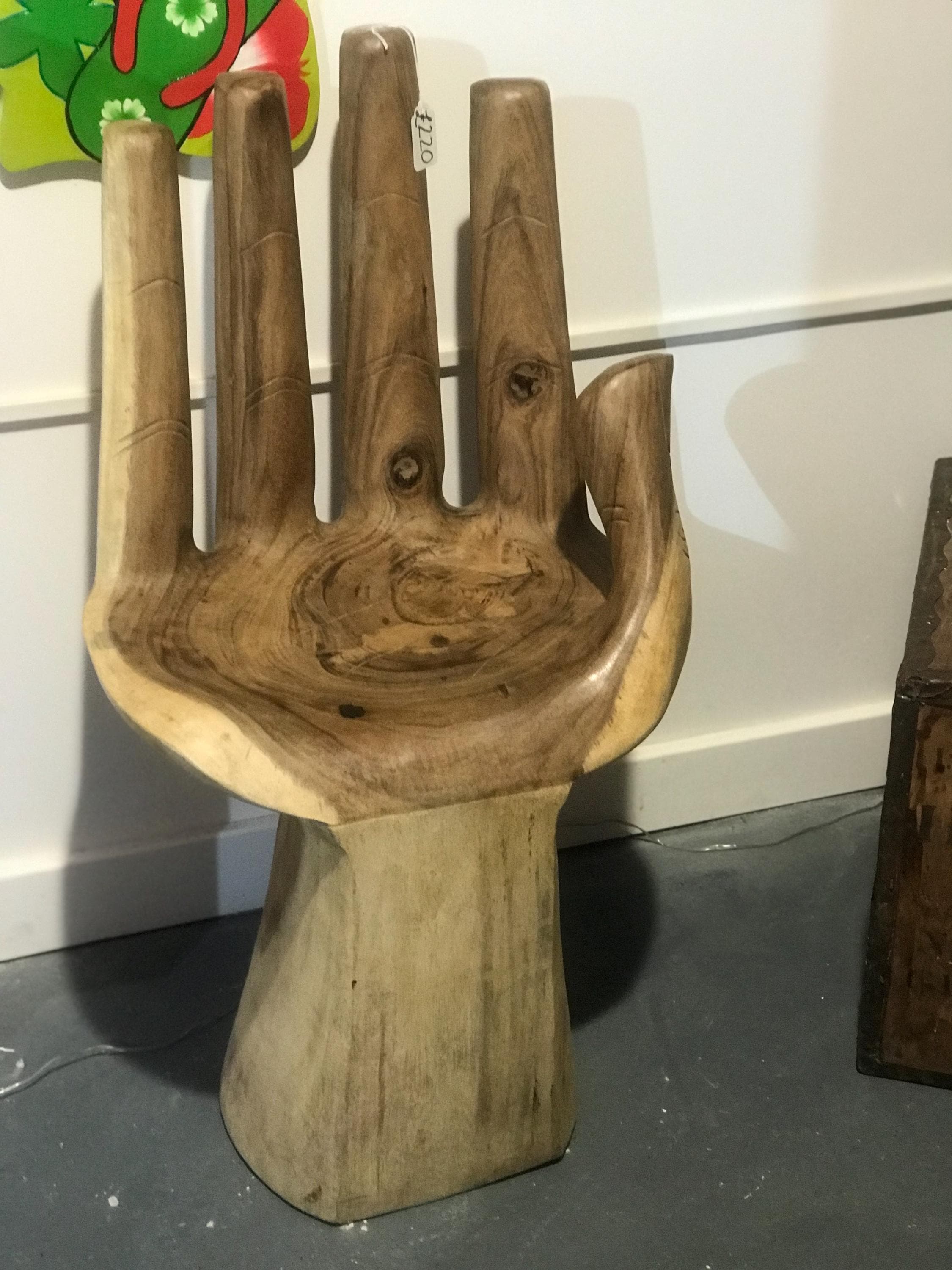 Wooden Hand Shaped Hand Carved, Handmade In