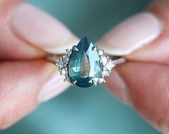 London Blue Topaz Ring, London Blue Topaz Engagement Ring, 9x6 Emerald Cut London Blue Topaz, Something Blue, November Birthstone Rings