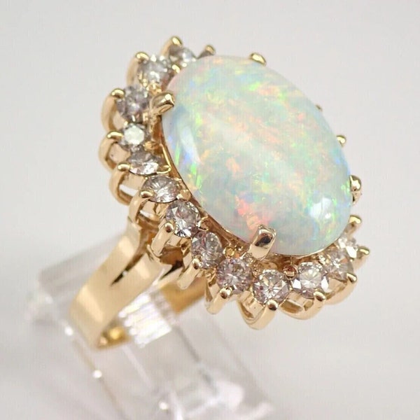 Opal Diamond Ring - Etsy