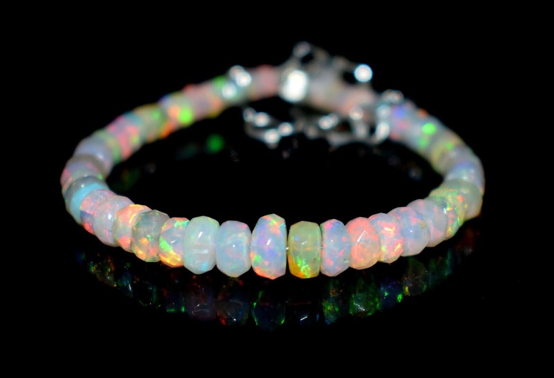 Opal Bead Bracelet for Women Handmade Bracelet 925 Sterling Etsy