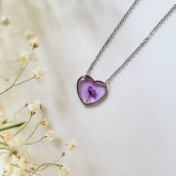 Purple You borahae Heart Necklace Army 