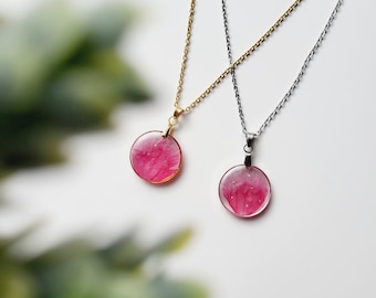 January birth flower necklace, Carnation flower, Handmade Birth Month Real Flower Necklace, Personalized Pressed Resin Pendant Jewelry