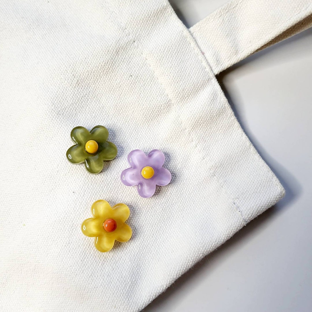 Summer Flower Pin Tote Bag Pin Back to School Cute Etsy