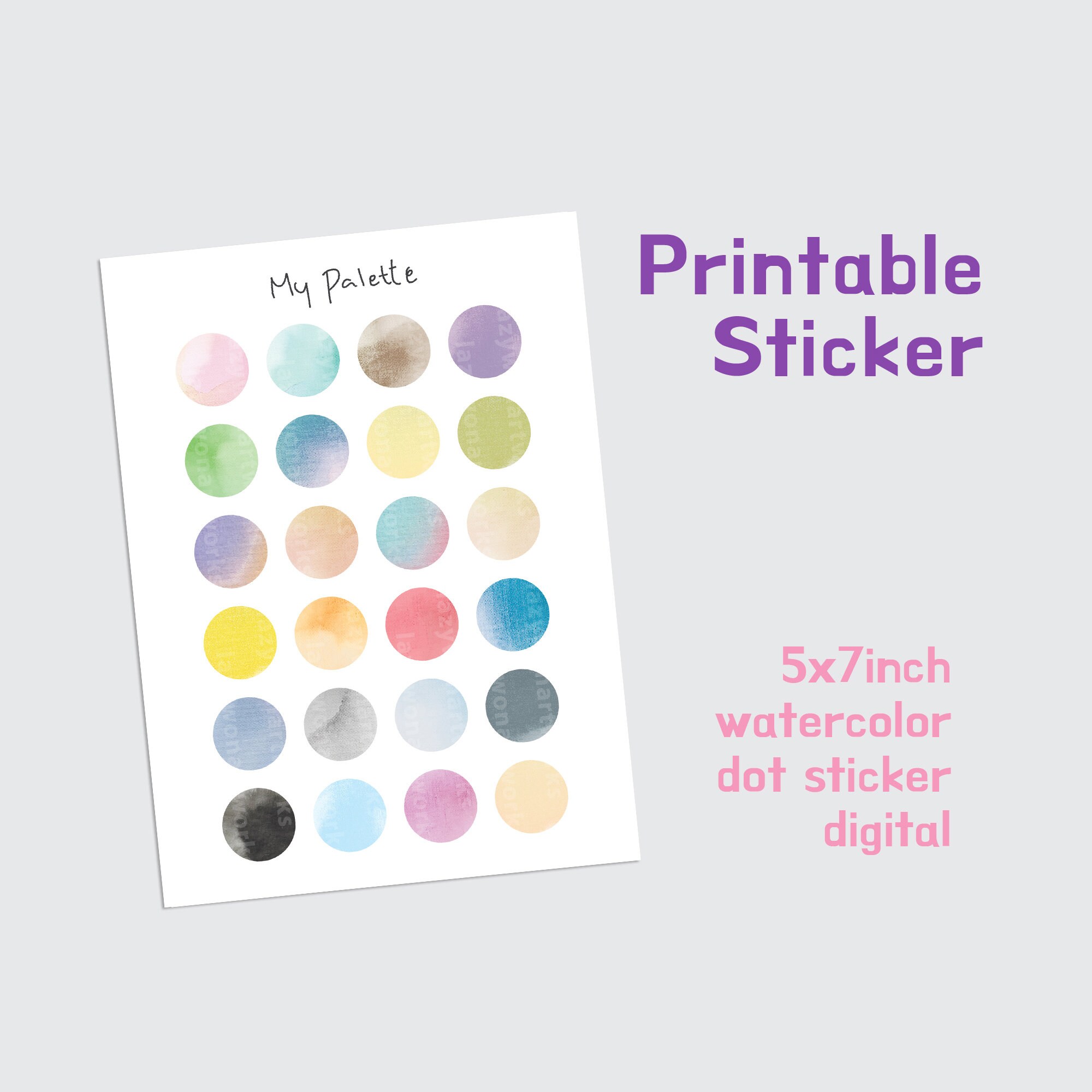 watercolor dot stickers circle stickers bullet journal