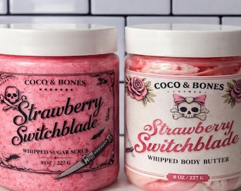 Luxurious Whipped Body Butter Strawberry Scented Set– Shea & Mango Butter