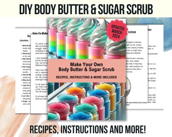 DIY Body Butter, DIY Sugar Scrub, Whipped Body Butter Recipe, Whipped Sugar Scrub Recipe, DIY Skincare