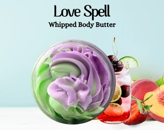 Whipped Shea Butter, Handmade, Whipped Mango Butter, , Love Potion, Kawaii Skincare, Natural Skincare, Body Lotion, Skincare Duo