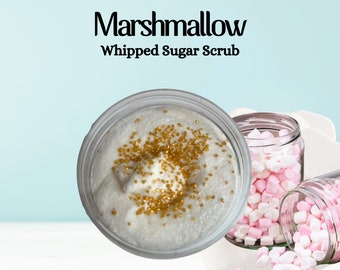 Whipped Body Scrub Marshmallow , Creamy Body Scrub, Whipped Sugar Scrub, Marshmallow Scent Skincare, Sweet Body Scrub, Natural Sugar Scrub