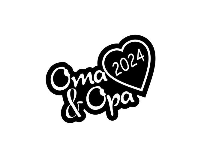 1 x Plott Aufkleber Oma & Opa 2024 Sticker Familie Autoaufkleber Tuning